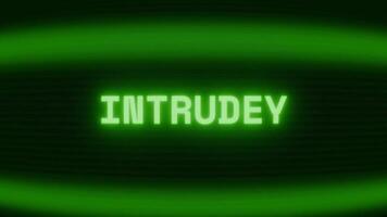 gammal grön crt skärm som visar text inkräktare visas i slumpmässig tekniskt fel och kodning stil video