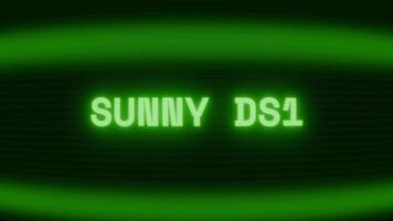 gammal grön crt skärm som visar text solig dag visas i slumpmässig tekniskt fel och kodning stil video