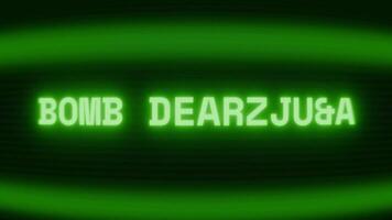 gammal grön crt skärm som visar text bomba detekterad visas i slumpmässig tekniskt fel och kodning stil video