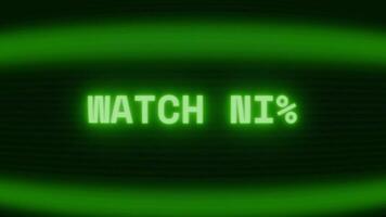 alt Grün crt Bildschirm zeigen Text Uhr jetzt erscheint im zufällig Panne und Codierung Stil video