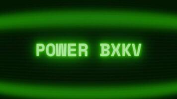 oud groen crt scherm tonen tekst macht bank verschijnen in willekeurig glitch en codering stijl video