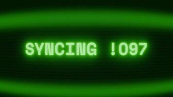 alt Grün crt Bildschirm zeigen Text Synchronisieren Daten erscheint im zufällig Panne und Codierung Stil video