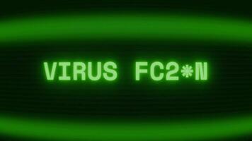 velho verde crt tela mostrando texto vírus encontrado aparecendo dentro aleatória falha e codificação estilo video