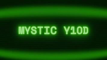 alt Grün crt Bildschirm zeigen Text Mystiker Code erscheint im zufällig Panne und Codierung Stil video