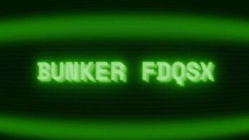 antiguo verde crt pantalla demostración texto búnker alerta apareciendo en aleatorio falla y codificación estilo video