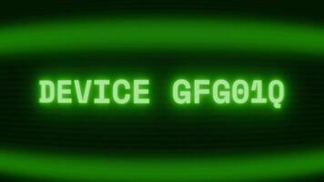 gammal grön crt skärm som visar text enhet fel visas i slumpmässig tekniskt fel och kodning stil video