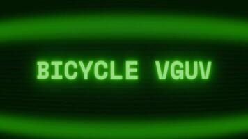 gammal grön crt skärm som visar text cykel rida visas i slumpmässig tekniskt fel och kodning stil video