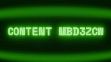 oud groen crt scherm tonen tekst inhoud missend verschijnen in willekeurig glitch en codering stijl video