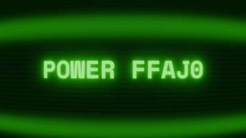 oud groen TV scherm tonen tekst macht mislukken verschijnen in willekeurig glitch en codering stijl video