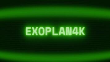 alt Grün crt Bildschirm zeigen Text Exoplanet erscheint im zufällig Panne und Codierung Stil video