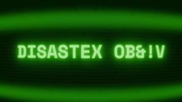 vecchio verde crt schermo mostrando testo disastro mettere in guardia apparendo nel casuale problema tecnico e codifica stile video