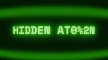 antiguo verde crt pantalla demostración texto oculto ritual apareciendo en aleatorio falla y codificación estilo video