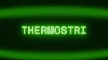 alt Grün crt Bildschirm zeigen Text Thermostat erscheint im zufällig Panne und Codierung Stil video