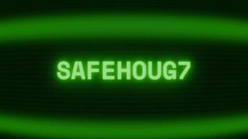 alt Grün crt Bildschirm zeigen Text sicheres Haus erscheint im zufällig Panne und Codierung Stil video