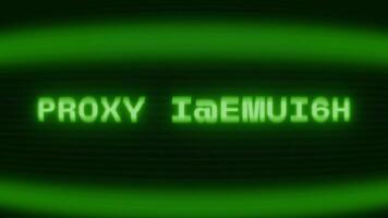 gammal grön crt skärm som visar text ombud inaktiv visas i slumpmässig tekniskt fel och kodning stil video