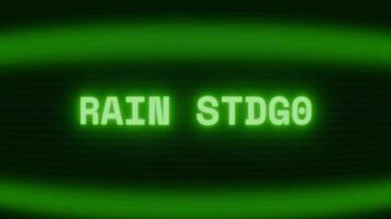 alt Grün crt Bildschirm zeigen Text Regen Start erscheint im zufällig Panne und Codierung Stil video