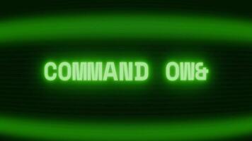 oud groen crt scherm tonen tekst commando log verschijnen in willekeurig glitch en codering stijl video