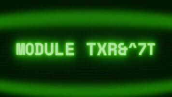 vecchio verde crt schermo mostrando testo modulo mancante apparendo nel casuale problema tecnico e codifica stile video
