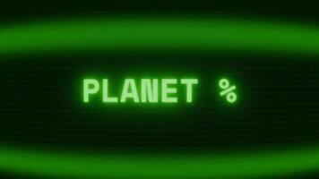 alt Grün crt Bildschirm zeigen Text Planet x erscheint im zufällig Panne und Codierung Stil video