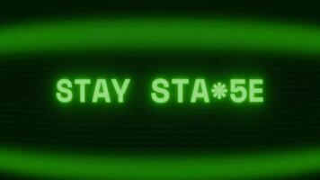 alt Grün crt Bildschirm zeigen Text bleibe stark erscheint im zufällig Panne und Codierung Stil video