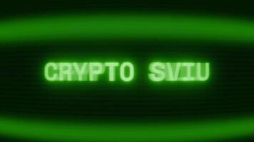gammal grön crt skärm som visar text crypto förlust visas i slumpmässig tekniskt fel och kodning stil video
