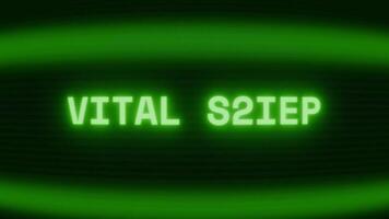 gammal grön crt skärm som visar text avgörande tecken visas i slumpmässig tekniskt fel och kodning stil video