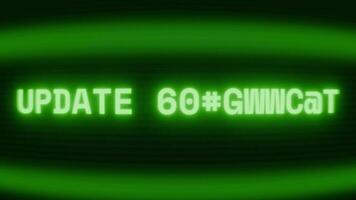 velho verde crt tela mostrando texto atualizar acessível aparecendo dentro aleatória falha e codificação estilo video