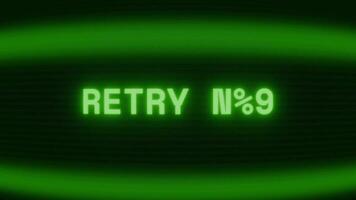 antiguo verde crt pantalla demostración texto rever ahora apareciendo en aleatorio falla y codificación estilo video