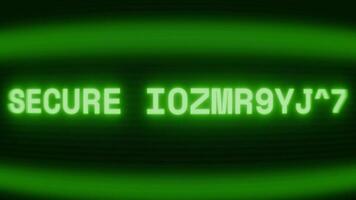 velho verde televisão tela mostrando texto seguro conexão aparecendo dentro aleatória falha e codificação estilo video
