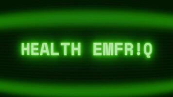 antiguo verde crt pantalla demostración texto salud grabar apareciendo en aleatorio falla y codificación estilo video