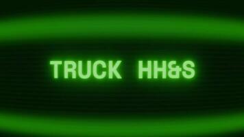 gammal grön crt skärm som visar text lastbil dra visas i slumpmässig tekniskt fel och kodning stil video