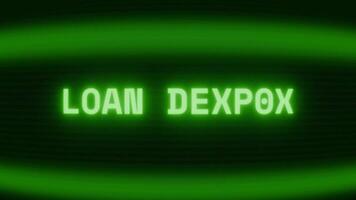 Old green TV screen showing text LOAN DENIED appearing in random glitch and coding style video