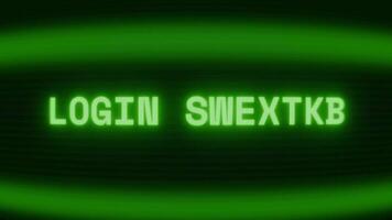 vecchio verde tv schermo mostrando testo accesso successo apparendo nel casuale problema tecnico e codifica stile video