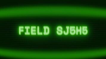 vecchio verde crt schermo mostrando testo campo studia apparendo nel casuale problema tecnico e codifica stile video