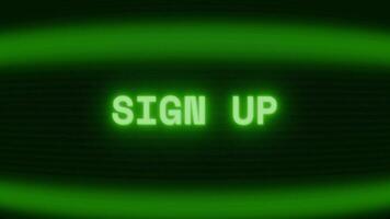 gammal grön TV skärm som visar text tecken upp visas i slumpmässig tekniskt fel och kodning stil video