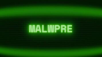 oud groen TV scherm tonen tekst malware verschijnen in willekeurig glitch en codering stijl video