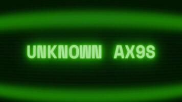 gammal grön crt skärm som visar text okänd liv visas i slumpmässig tekniskt fel och kodning stil video