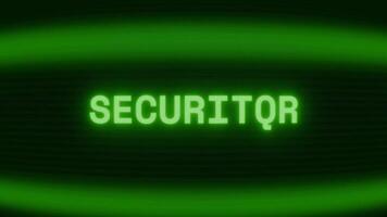 gammal grön TV skärm som visar text säkerhet visas i slumpmässig tekniskt fel och kodning stil video