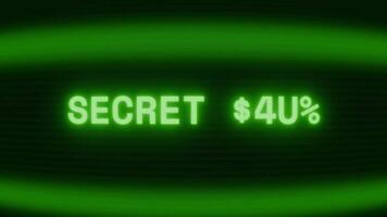 alt Grün crt Bildschirm zeigen Text Geheimnis Knoten erscheint im zufällig Panne und Codierung Stil video