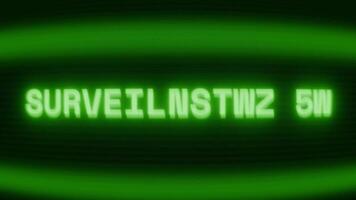 gammal grön crt skärm som visar text övervakning på visas i slumpmässig tekniskt fel och kodning stil video