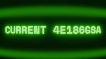 gammal grön crt skärm som visar text nuvarande överbelastning visas i slumpmässig tekniskt fel och kodning stil video