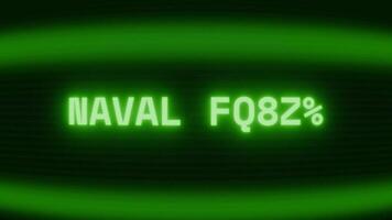 gammal grön crt skärm som visar text sjö- flotta visas i slumpmässig tekniskt fel och kodning stil video