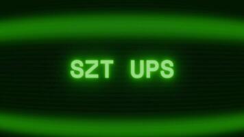 gammal grön TV skärm som visar text sitta Posten visas i slumpmässig tekniskt fel och kodning stil video