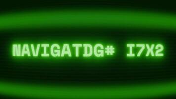 antiguo verde crt pantalla demostración texto navegación fallar apareciendo en aleatorio falla y codificación estilo video