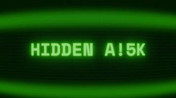 alt Grün crt Bildschirm zeigen Text versteckt Datei erscheint im zufällig Panne und Codierung Stil video