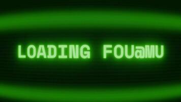 vecchio verde tv schermo mostrando testo Caricamento in corso ruscello apparendo nel casuale problema tecnico e codifica stile video