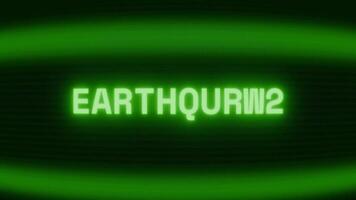 velho verde crt tela mostrando texto tremor de terra aparecendo dentro aleatória falha e codificação estilo video