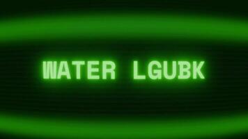 alt Grün crt Bildschirm zeigen Text Wasser Niveau erscheint im zufällig Panne und Codierung Stil video