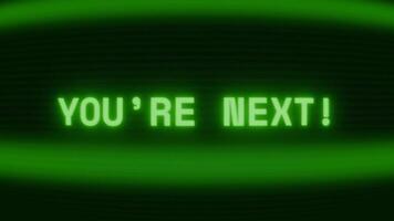 alt Grün crt Bildschirm zeigen Text Sie Re Nächster erscheint im zufällig Panne und Codierung Stil video