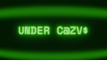 alt Grün crt Bildschirm zeigen Text unter Startseite erscheint im zufällig Panne und Codierung Stil video